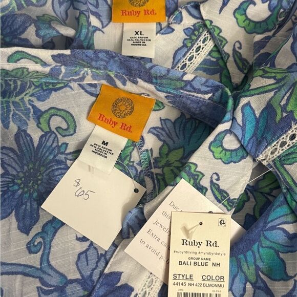 Ruby Rd. Floral Button-Up Blouse - Picture 6 of 6